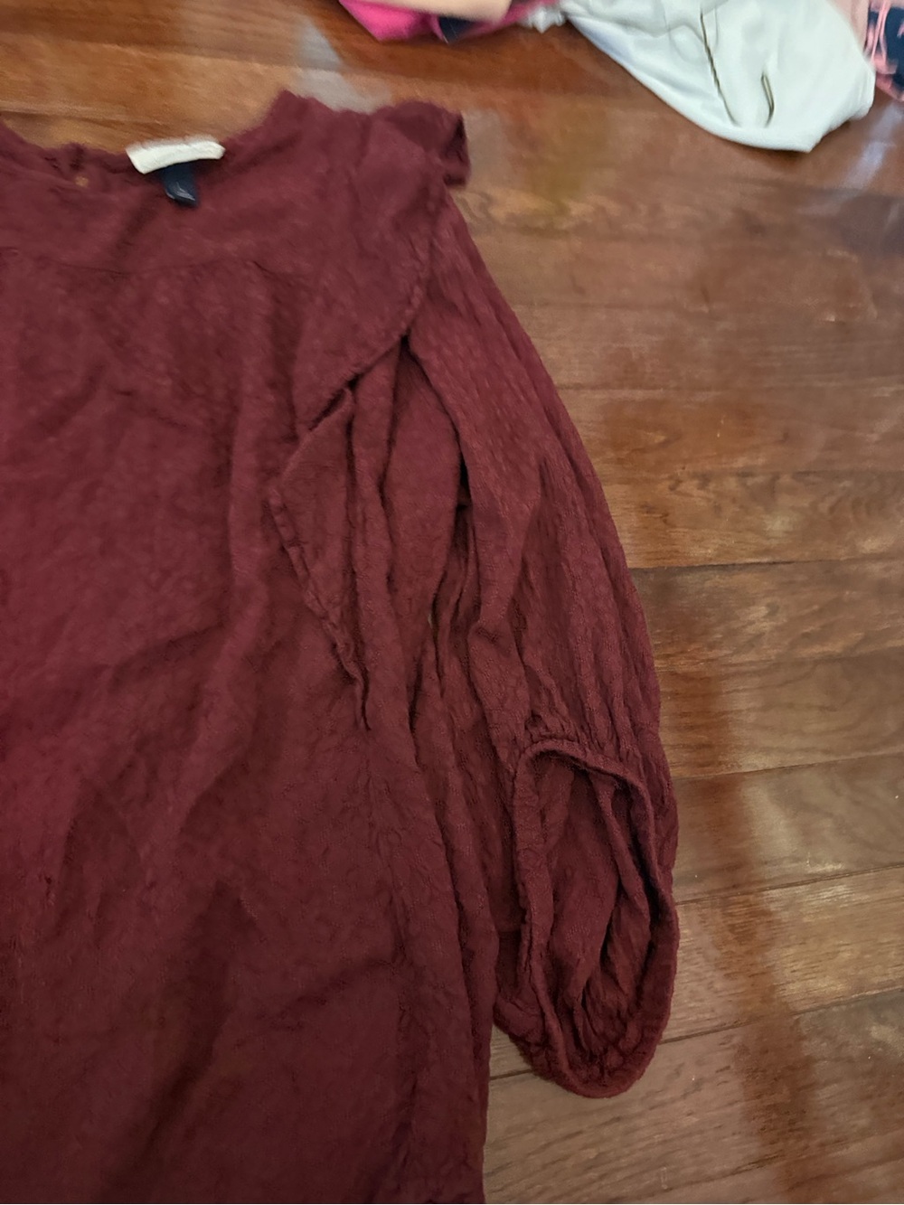 Universal Thread Rust Ruffle Yoke Blouse - Picture 2 of 4